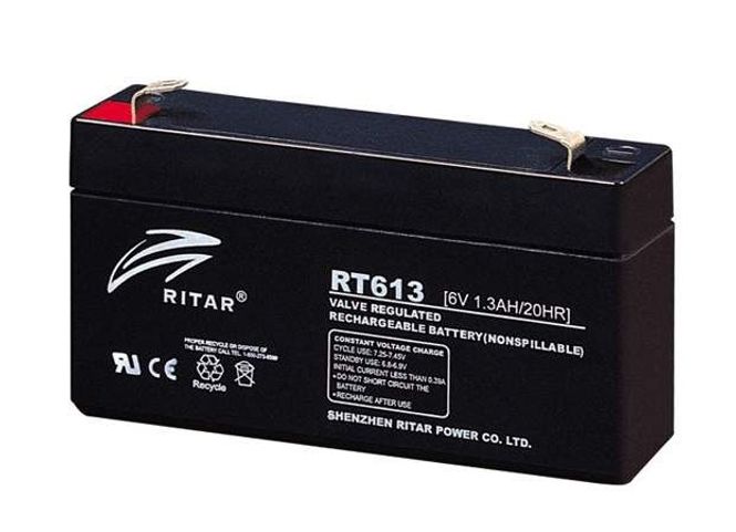 Hovedbilde RITAR AGM Batteri 6V 1,3AH (94x24x52mm) F1