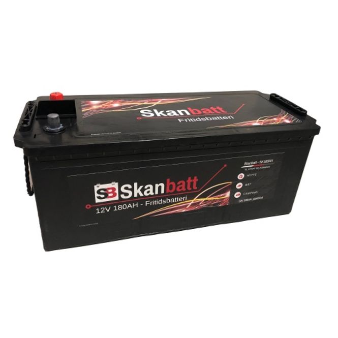 Hovedbilde SKANBATT Fritidsbatteri 12V 180AH 1000CCA (513x223x203/223mm) +v