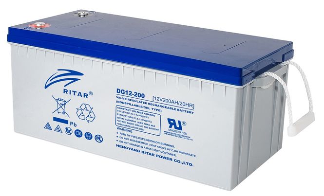 Hovedbilde RITAR GEL Deep Cycle Batteri 12V 200AH (522x240x223mm) +høyre