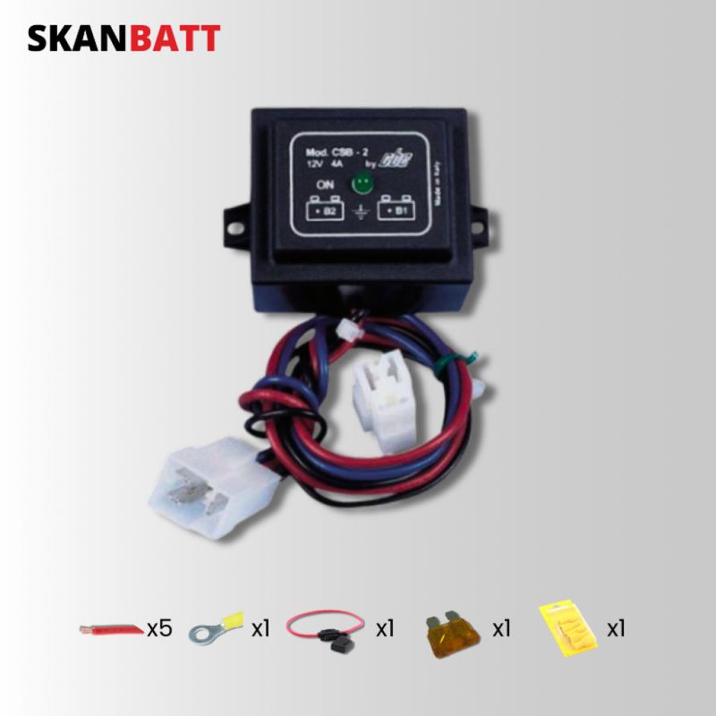 SKANBATT Pakke - Lading av startbatteriet via Victron solcelleregulator (4A)