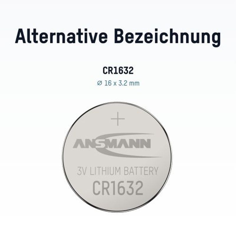 Litium-knappcelle CR1632 1 stk blisterpakning