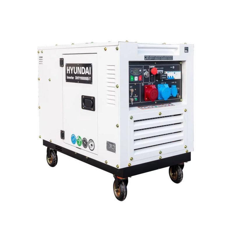 HYUNDAI DHY11000SEi-T Diesel Inverter Strømaggregat 8000W - Elektrisk start - 400V/230V - ATS