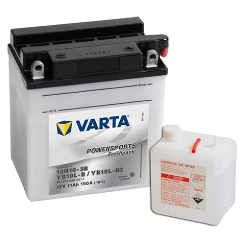 VARTA YB10L-B2 MC Batteri 12V 11AH 150CCA (136x91x146mm) +høyre 