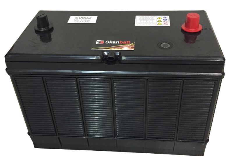 SKANBATT Startbatteri 12V 110AH 1000CCA (330x171x217/242mm) +mid