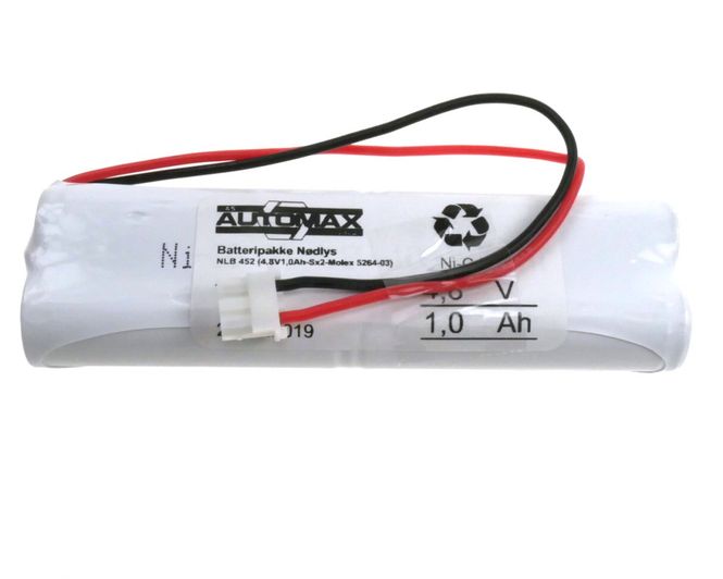 Hovedbilde NLB 452 4,8V1,0Ah-Sx2-Plugg 31