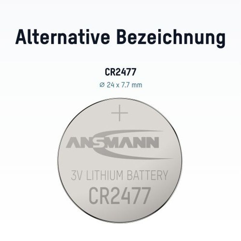 Litium-knappcelle CR2477 1 stk blisterpakning