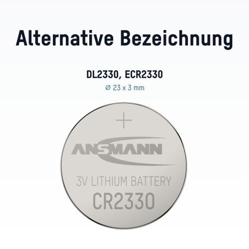 Litium-knappcelle CR2330 1 stk blisterpakning