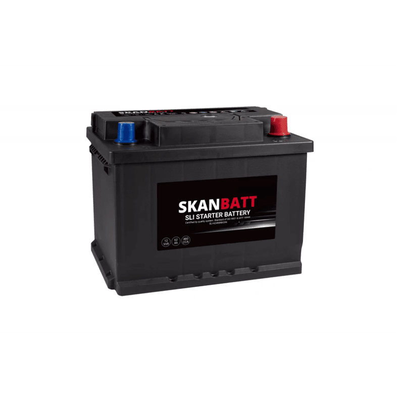 SKANBATT SLI Startbatteri 12V 62AH 480CCA (242x175x190mm) +R