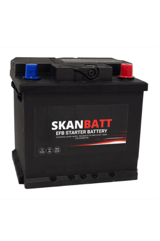 SKANBATT EFB Startbatteri 12V 50AH 480CCA (207x175x190mm) +R
