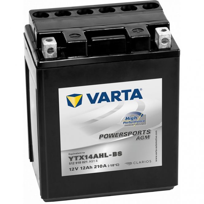 Hovedbilde  VARTA YTX14AHL-BS AGM MC Batteri 12V 12AH 210CCA (134x89x166mm)