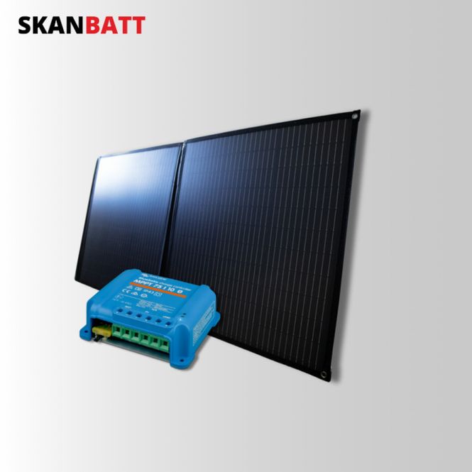 Hovedbilde SKANBATT Solcellepakke - 60W Sammenleggbart - Victron 10A MPPT