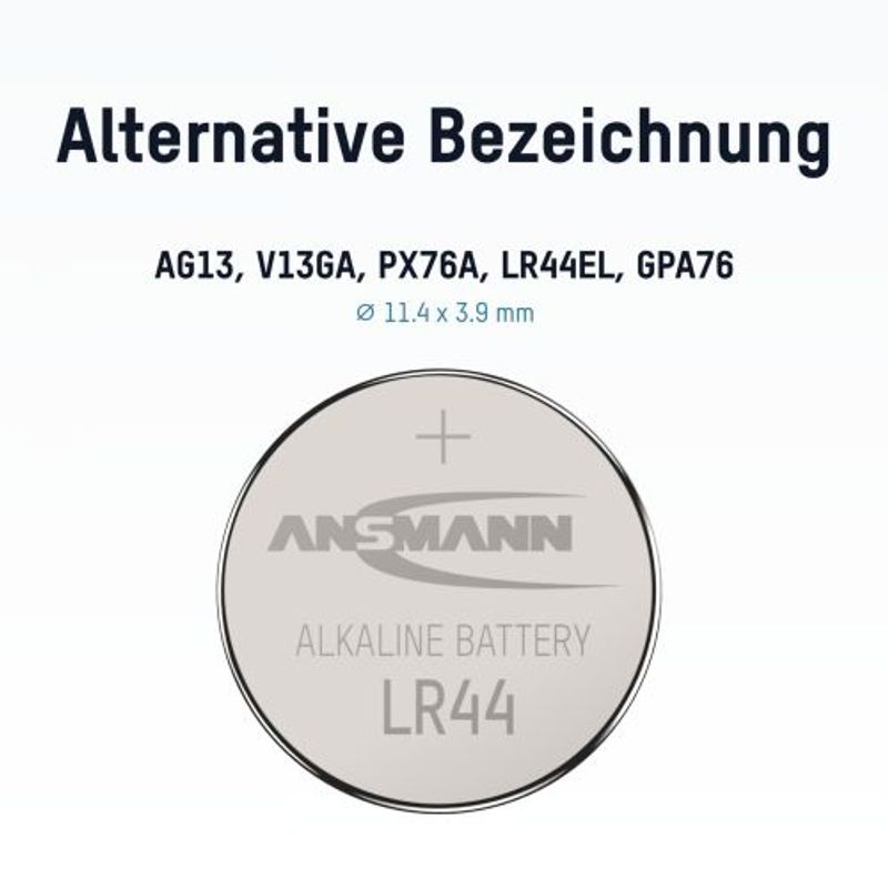 Alkalisk knappcelle LR44 / LR1154 / AG13 1pk blister