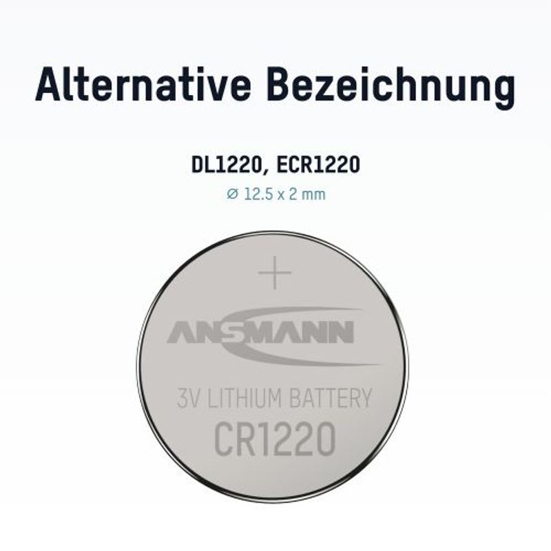 Litium-knappcelle CR1220 1 stk blisterpakning