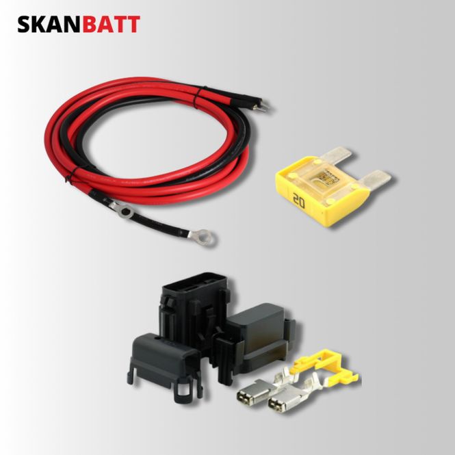 Hovedbilde SKANBATT Ladekabelpakke - 15A / 2m 2x6mm2 / 20A sikring