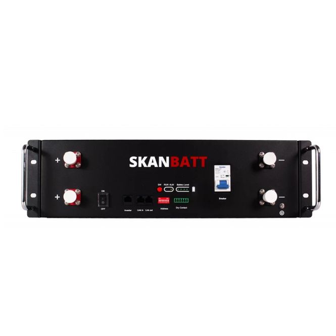Hovedbilde SKANBATT Lithium 3U Rackbatteri 51,2V 100Ah - 5,12kWh - LiFePO4 - OTA