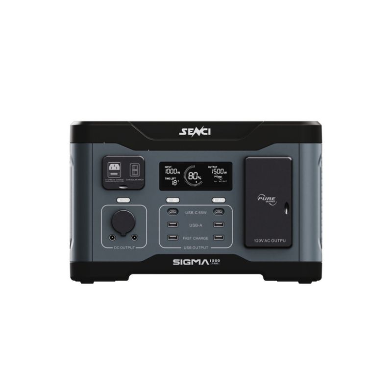 SENCI Lithium LPS 1152Wh Power Station med 1500W (3000W) sinus inverter