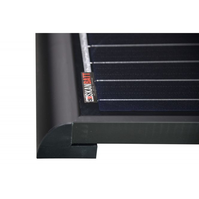 Hovedbilde SKANBATT AERO 190W panel med 7M kabel og spoilere for enkel montering (VAN Edition)