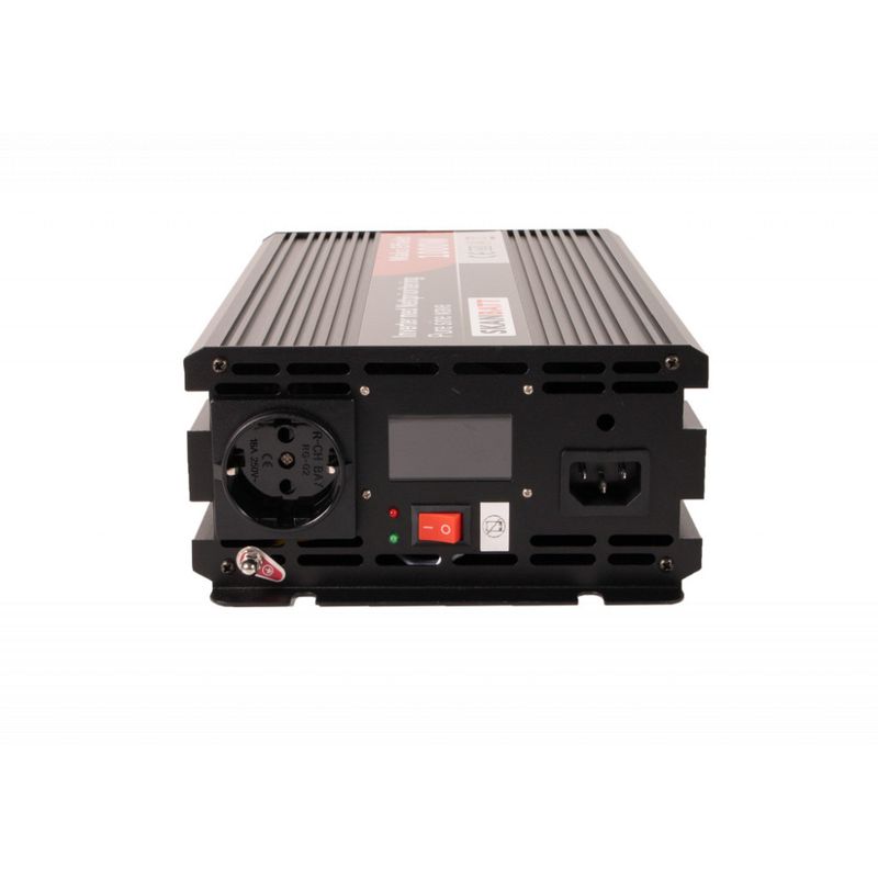 SKANBATT Inverter 12V 1000W Ren Sinus med Nettprioritering 