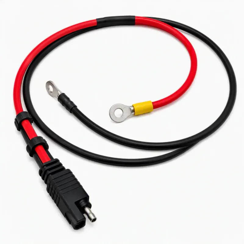 Batterikabel 2x5mm2 m/ SAE+8mm 150cm (SAE pin +)