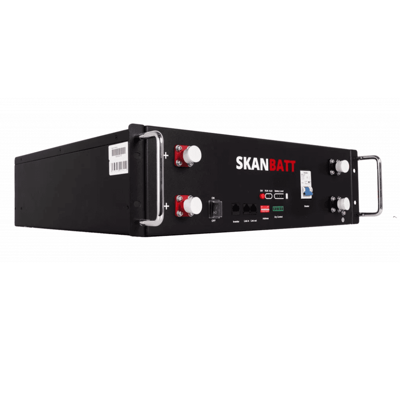 SKANBATT Lithium 3U Rackbatteri 51,2V 100Ah - 5,12kWh - LiFePO4 - OTA