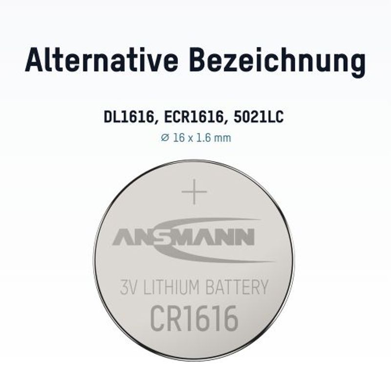 Litium-knappcelle CR1616 1 stk blisterpakning