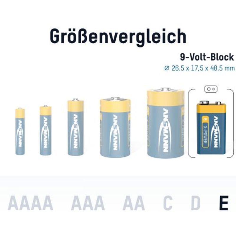 X-Power Alkaline Batteriblokk E   9V/ 6LR61 1pk