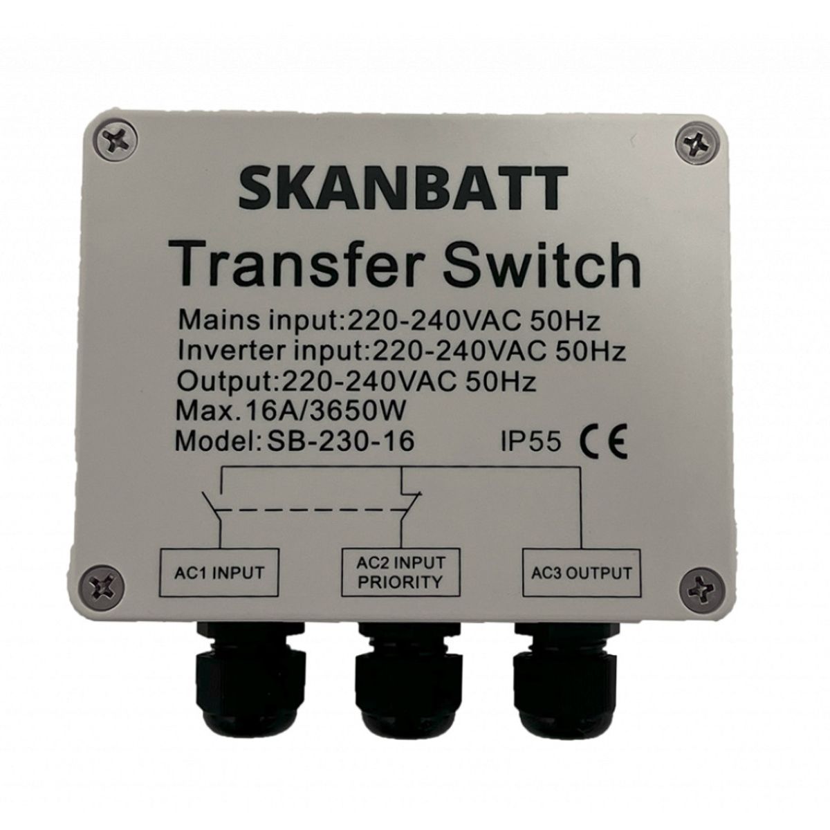 Skanbatt Transfer Switch 3600VA US-16
